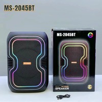 Nouvelle enceinte portable sans fil MS-2045BT de 8 pouces pour le commerce extérieur, avec subwoofer extérieur 5.3, LED RGB et fonction karaoké