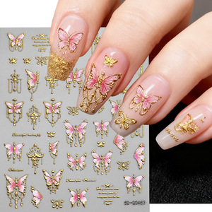 Autocollants 3D/5D personnalisés pour ongles, non toxiques, auto-adhésifs, DIY, papillons en relief, nœuds, strass, fournitures <span class=keywords><strong>de</strong></span> <span class=keywords><strong>manucure</strong></span> - Product Image 5