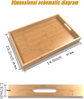 Logo Size Custom Bamboe Houten Volkskunst Vaatwasser Veilig Voedsel Brood Kaas Koffie Serveerschaal Met Handvat