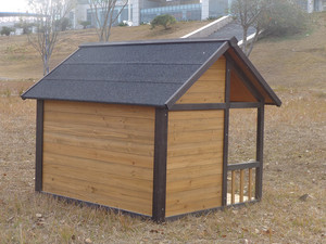 คอกสุนัขไม้กลางแจ้งขนาดใหญ่ทำความสะอาดง่ายกันน้ำเป็นมิตรกับสิ่งแวดล้อมทุกฤดูกาลมีลายต้นสนจีน - Product Image 6