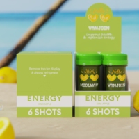 Produits les plus vendus Mini 2OZ 60ml 38MM ronde petite boisson en plastique jus boisson bouteille énergie gingembre bouteilles avec bouchons