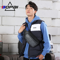 Sac bandoulière de luxe BOPAI en PVC gaufré personnalisé pour homme – Sac banane tendance pour homme