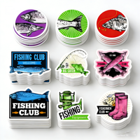 Autocollant Vinyle Découpé Imperméable pour Club de Pêche, Motif Amusant Poisson, Bateau, Leurre, pour Fenêtre, Boîte à Pêche, Voiture, Camion
