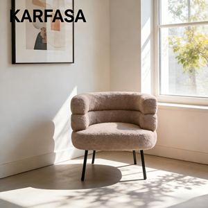 Fauteuil <span class=keywords><strong>Bobo</strong></span> Confortable en Tissu Doux de Style Nordique Karfasa Modèle 5256 pour Salon Chambre Réception - Product Image 4