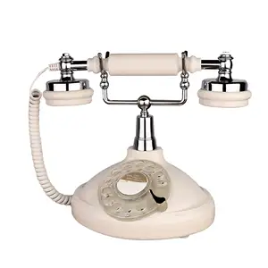 Retro Vaste Telefoon Witte Klassieke Vintage Ouderwetse Telefoon Voor Thuis En Kantoor, Bedrade Antieke Huistelefoon Cadeau