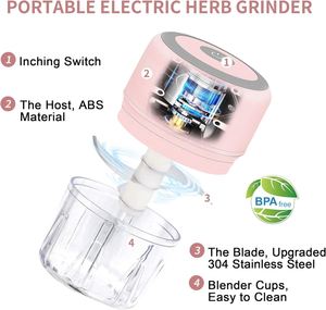 Mini Procesador de Alimentos Electrónico Inalámbrico Recargable de 250 ml, Picador de Ajo con Cuchilla de Acero Inoxidable, Acionamiento con un Solo Toque - Product Image 2
