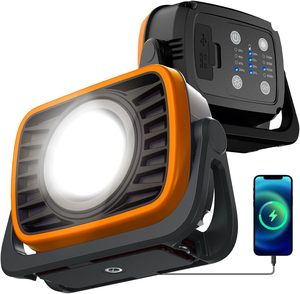 COB ซุปเปอร์ไบรท์ 8000mAh ไฟ LED ทำงานแบบชาร์จไฟได้หรี่แสงได้ 2000LM แบตเตอรี่สปอตไลท์อลูมิเนียม 6500K สำหรับถนนโรงแรมเวิร์คช็อป CO - Product Image 1