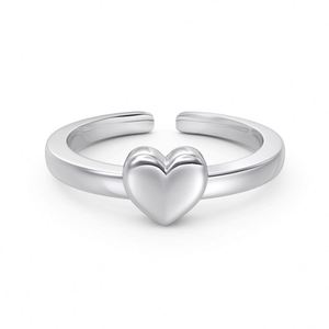Dylam Geometric Simplicity Design 18K Gold Rhodium Plated 925 <b>Silver</b> Open <b>Adjustable</b> Heart Love <b>Rings</b> for Women Jewelry - Product Image 1