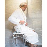 Taburete de Ducha Acolchado de Aluminio con Orificios de Drenaje (150 Kg), Bancos Antideslizantes para Baño, Silla para Personas Mayores, Blanco KMINA K30018