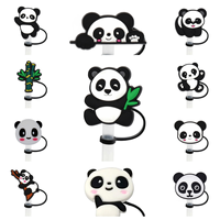 10Mm 0.4in 40Oz Tumbler Cute Panda Straw Cover Cap pour Stanley Cup Straw Tips Couvercles