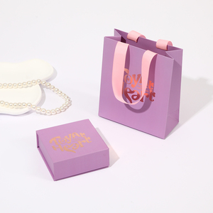 Juego <span class=keywords><strong>de</strong></span> Cajas <span class=keywords><strong>de</strong></span> Embalaje <span class=keywords><strong>de</strong></span> Joyería Ecológicas con Logotipo Personalizado, Color Morado, con Materiales Reciclados, Acabado Mate, Caja <span class=keywords><strong>de</strong></span> Regalo, Inserto <span class=keywords><strong>de</strong></span> Esponja, Bolsa <span class=keywords><strong>de</strong></span> Papel - Product Image 2