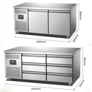Đây là một tủ đông để bàn làm bằng thép không gỉ với nhiều ngăn kéo tủ đông có thể được lưu trữ riêng - Product Image 4