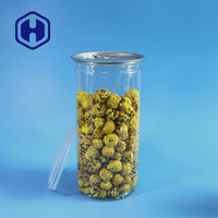 Boîte à collation en PET transparente de 1380 ml avec une large ouverture, facile à remplir et à distribuer, étanche, sans BPA, pour le popcorn et plus encore