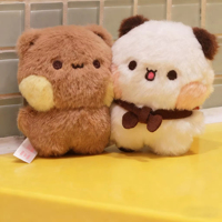Lindo oso panda de dibujos animados suave respetuoso con el medio ambiente duradero colgante muñeca llaveros magnéticos mochila Día de San Valentín pareja regalos