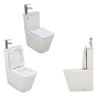 Ensemble WC et lavabo monobloc, lavabo intégré en hauteur, couleur beige, avec fonction lavage intelligent, équipement de salle de bain