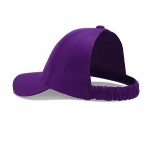 热卖女式无背缎子衬里开背紫色棉半棒球帽