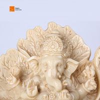 Figurine d'éléphant Ganesha en résine personnalisée de haute qualité Sculpture de décoration de la maison en couleur ivoire prix d'usine en gros