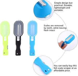 Fish Skin Scaler with Clear Cover Stainless Steel Fish Scale Remover Plastic Fish Scale Scraper Kitchen Gadgets Clean <b>Tools</b> - Product Image 6