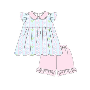 Précommande MOQ 5 Trendyism Boutique Print Girls Summer Holiday Style Soft Wholesale Children's Clothing New Fashion Milk Silk - Product Image 3