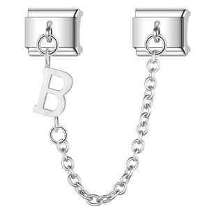 Nouveau Bracelet Modulaire Classique en Acier Inoxydable DIY Alphabet, Combinaison de Maillons Simples et Doubles, Bracelet à Breloques Italien - Product Image 3