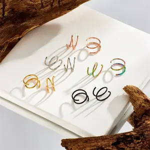 Dubbele Neus Ring Enkele Piercing Twist Nose Ring Hoop Spiraal Neus Hoepel Ringen Voor Vrouwen