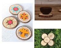 Tranches de bois naturel inachevé avec écorce, cercles en bois pour artisanat, décoration rustique de mariage, noël, bricolage, 10/20 pièces