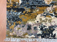 Dalles de tapis en laine/viscose faites à la main, écologiques, à poils longs, multi-usages, antistatiques, abstraites, lavables, insonorisantes, pour la prière et le voyage