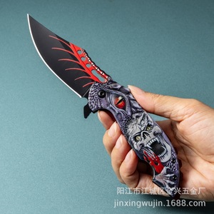 Navaja Plegable con Diseño de Calavera 3D para Dropshipping en Shopify, Acero Inoxidable, Herramienta de Supervivencia al Aire Libre, EDC, Herramienta de Bolsillo, Equipo de Campamento - Product Image 4