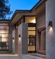 Lámpara de Pared LED Solar para Exteriores, de Aluminio, Impermeable, Moderna, para Jardín, Villa, Porche, Pasillo, Iluminación Exterior