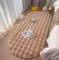 Tapis de chevet en polyester doux et moelleux, à poils plats, antidérapant, antibactérien, couleur unie, lavable, tapis de sol pour chambre à coucher, décoration intérieure