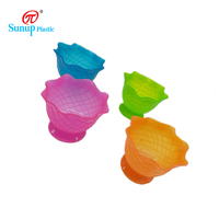Gobelets et bols à dessert jetables en plastique coloré de 4 oz/8 oz pour glaces pilées et crèmes glacées, parfaits pour les fêtes estivales