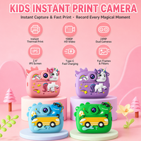 Kamera Instan Anak Dual Kamera Tanpa Tinta Printer Foto Thermal 24MP1080P HD Kamera Digital Mainan untuk Anak Perempuan dan Laki-laki
