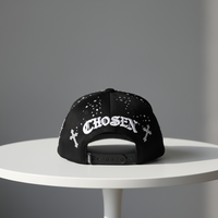 Gorras de Béisbol Casuales Unisex Ajustables de 5 Paneles de Terciopelo con Bordado a Mano de Diamantes Negros Brillantes y Pedrería de Lujo