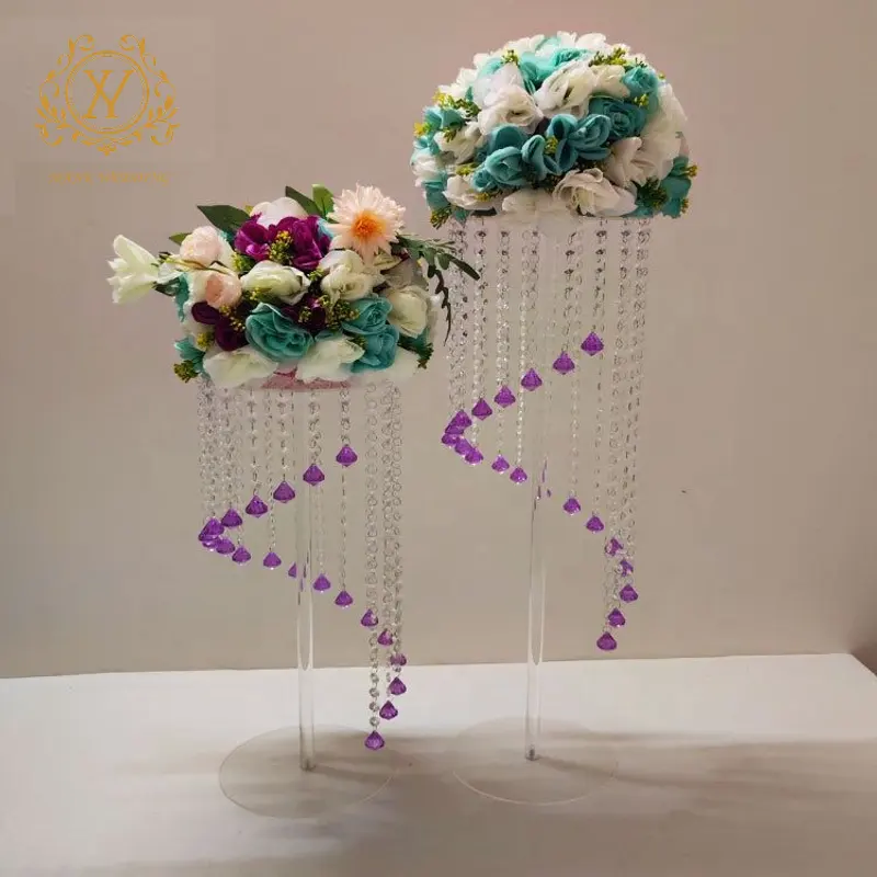 Soporte de jarrón transparente acrílico, soporte de flores para columna, decoraciones de boda, soporte de flores acrílicas para centros de mesa de boda, decoración del hogar