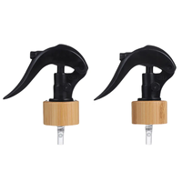 Usine Noir En Plastique 24mm 28mm Brume Déclencheur Pulvérisateur Bambou Pulvérisateur Bouteille Déclencheur Pulvérisateur pour Bouteille De Soins Personnels