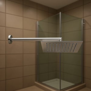 Brazo de ducha Tetis con cabezal de ducha cuadrado cromado 30x30 cm - Product Image 3