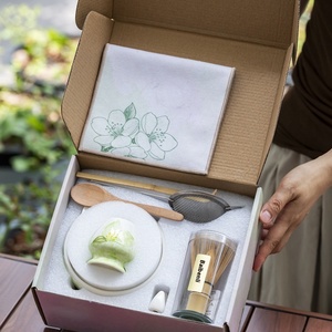 Estick Floral Bud Matcha Bowl Set para New Cross-Border para Amazon Release Floral Bud Cerámica <span class=keywords><strong>Tetera</strong></span> Bambú <span class=keywords><strong>Plato</strong></span> Toallita Caja de regalo - Product Image 3