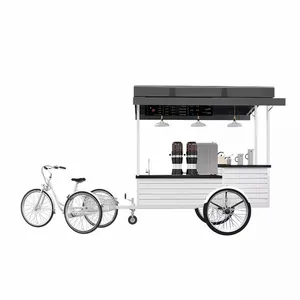 새로운 나무 전기 페달 화이트 커피 자전거 자전거 커피 카트