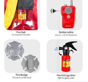 Ensembles de jouets classiques pour déguisements de pompiers, jeu de rôle de <span class=keywords><strong>pompier</strong></span>, jeu de simulation de <span class=keywords><strong>pompier</strong></span>, costume professionnel pour garçons et filles - Product Image 5