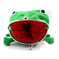 Vente chaude dessin animé mignon pochette en peluche petite clé portefeuille grenouille Manga flanelle en peluche porte-monnaie porte-sacs
