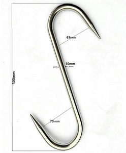Crochet simple en S pour abattoir, pour chambre froide, en acier inoxydable, type S, pour <span class=keywords><strong>boucher</strong></span>, crochets de suspension pour viande, épaisseur 10 mm - Product Image 4