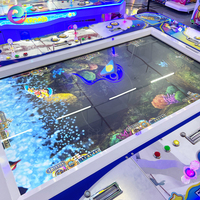 Machine de jeu d'arcade de table de pêche à 8 joueurs, originale, en gros, dernière technologie pour le jeu de tir aux poissons avec joystick