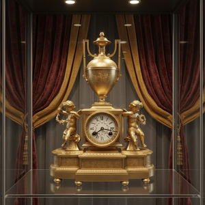 Reloj <span class=keywords><strong>de</strong></span> Repisa <span class=keywords><strong>de</strong></span> Estilo Antiguo Europeo, Chapado en Oro, con Figura <span class=keywords><strong>de</strong></span> Hinojo <span class=keywords><strong>de</strong></span> la Abundancia - Product Image 3