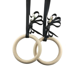 Anneaux de <span class=keywords><strong>suspension</strong></span> de fitness en bois écologiques Jstar de haute qualité, boucles de gymnastique de 28/32 mm, sangles pour l'entraînement - Product Image 1