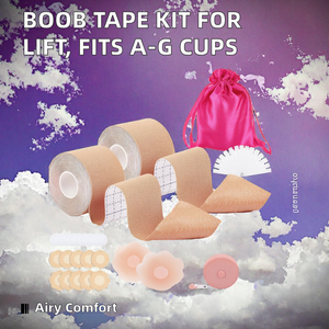 Kit de bandes adhésives pour poitrine - Bandes adhésives respirantes en Spandex/Coton pour le lifting des seins et le remodelage corporel, soutien des zones A-G - Product Image 2