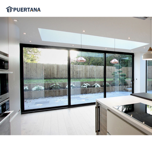 3 portes coulissantes en Aluminium, trois rails coulissants pour Patio, portières d'extérieur coulissantes multiples en Aluminium, stores intégrés - Product Image 5