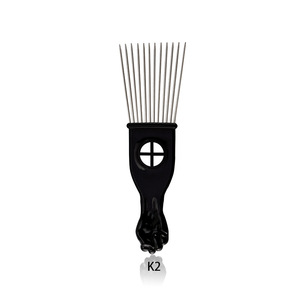Pettine Afro Lungo in Metallo Nero per Salone, Strumento Professionale per Capelli Afro, Pettine per Olio e Styling per Uomini e Donne - Product Image 3