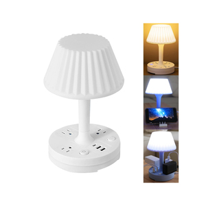 Nueva Lámpara de Mesa Multifuncional con Enchufe de Conversión LED, Protección Ocular Simple, Estilo Europeo Moderno, Dos Puertos USB, Tres Tomas de Corriente Alterna - Product Image 1