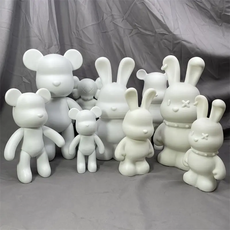 DIY boyama şiddet ayı Bearbricks manuel sıvı boyama yaratıcı ev odası dekorasyon el yapımı bebek heykelcik oyuncaklar hediye