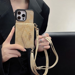 Funda de Lujo Premium de Cuero PU con Tarjetero y Correa Cruzada para iPhone 11 12 13 14 15 16 17 Pro - Product Image 1